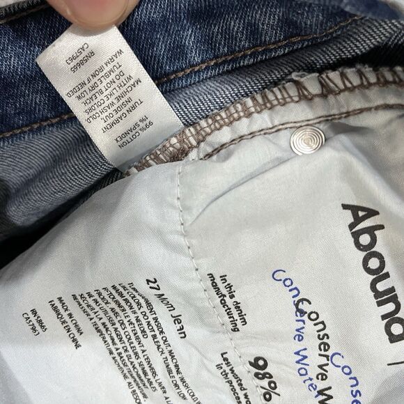 Abound‎ Mom Jeans 27 High Rise Exposed Button Fly Tapered Leg Denim Women's - Picture 4 of 10